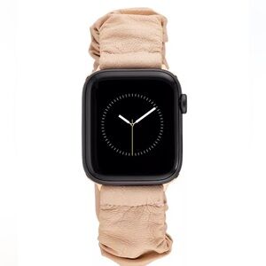 Anne Klein Women's Beige Genuine Leather Scrunchie Band (Series 10) & 38/40/41mm